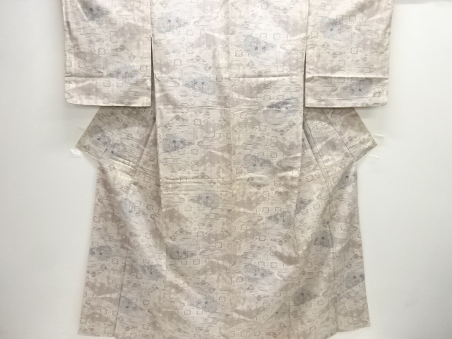 JAPANESE KIMONO / ANTIQUE KIMONO / SILK / TSUMUGI / WOVEN FLOWER